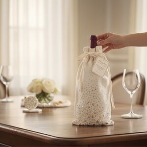 Monique Lhuillier x Pottery Barn Heart Confetti Wine Bag – Gold Hearts – NWT